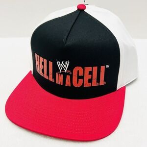 WWE Hell‎ in a Cell Wrestling Hat Cap Adjustable Snapback Tri-Color Black WWF